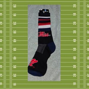❤️Men's Ole Miss Black & Red Socks New